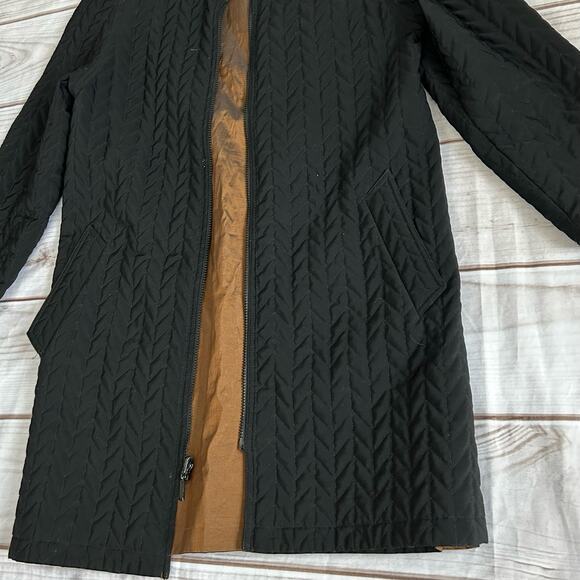 Gallery Quilted reversible trench coat minimalist Lagenlook gothic career Emo S - Picture 6 of 12